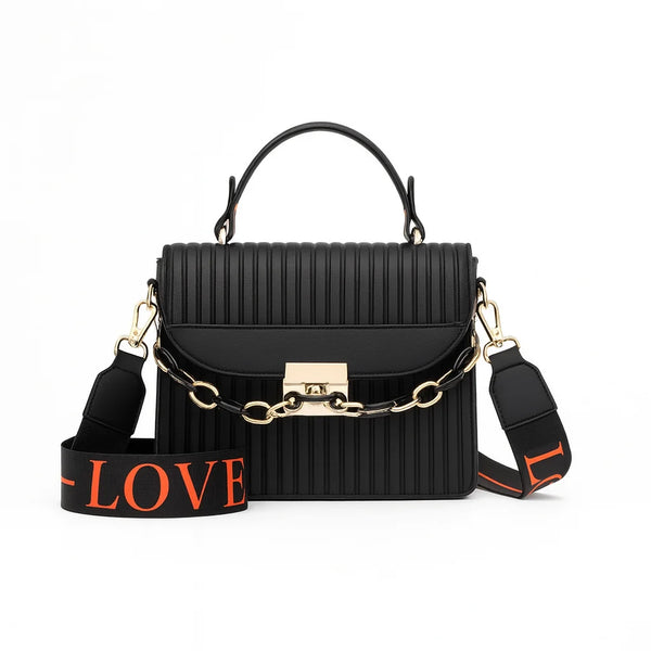 Velanzy Bold Charm Flap Bag – Noir Black Luxe