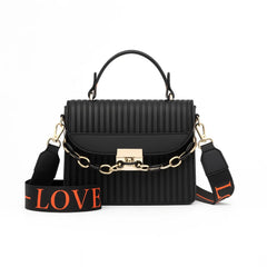 Velanzy Bold Charm Flap Bag – Noir Black Luxe