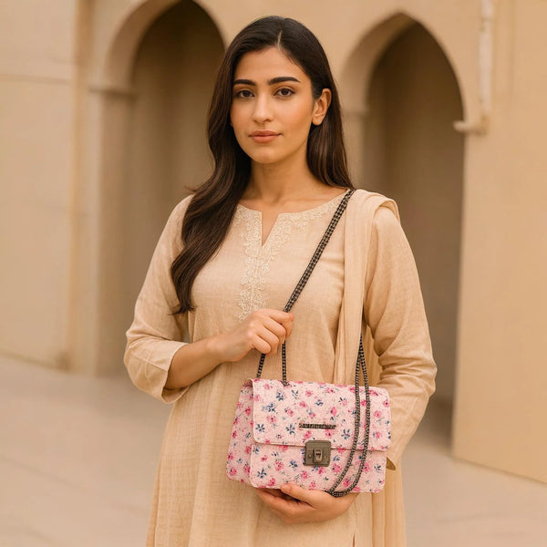 Burberry Inspired Crossbody Bag – Stylish Side Bag with Long Chain & Master Lock