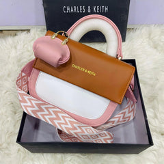 C&K Branded Crossbody Bag for Girls – Premium Quality with Digital Long Belt & Keychain