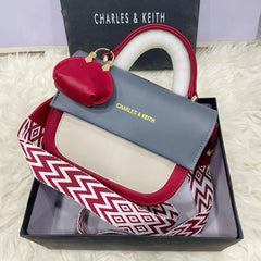 C&K Branded Crossbody Bag for Girls – Premium Quality with Digital Long Belt & Keychain