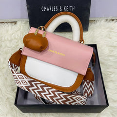 C&K Branded Crossbody Bag for Girls – Premium Quality with Digital Long Belt & Keychain