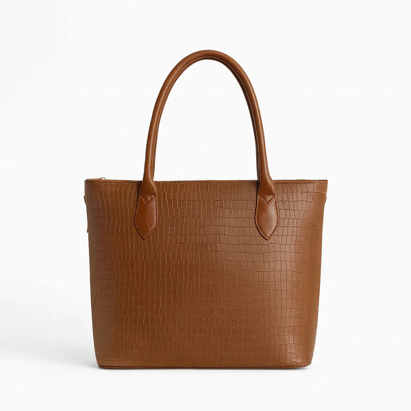 Premium Croc-Textured Tote Bag