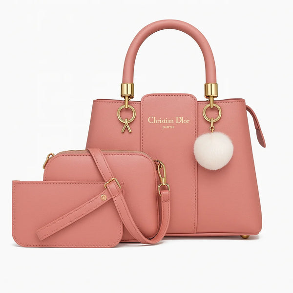 Christian Dior Inspired 3-Pcs Shoulder Bag – Premium Quality Large Size with Unique Handle