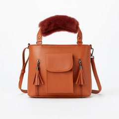 Velanzy Dual-Zip Handbag – Caramel Rust Velvet