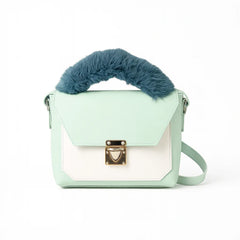 Velanzy Two-Tone Mini Satchel – Mint Frost Velvet