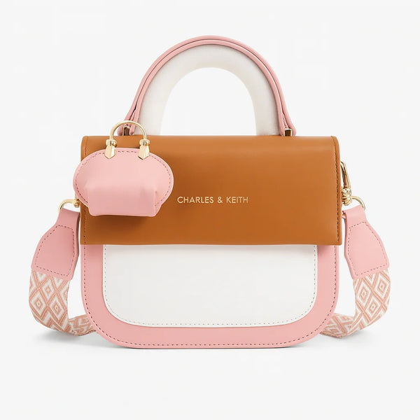 C&K Branded Crossbody Bag for Girls – Premium Quality with Digital Long Belt & Keychain