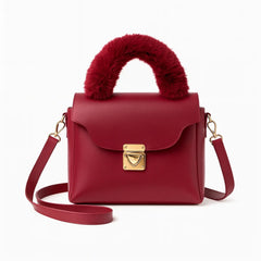 Velanzy Luxe Satchel – Deep Crimson Velvet