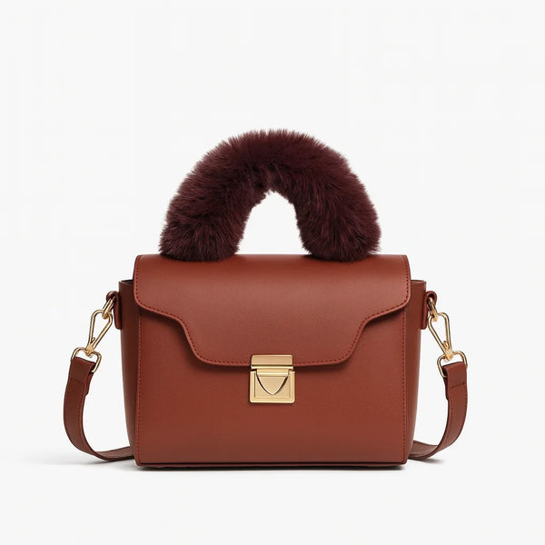 Velanzy Luxe Satchel – Mocha Brown Velvet