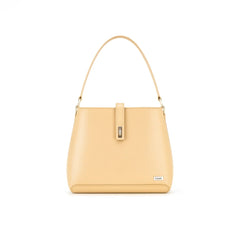 Velanzy Croc-Textured Shoulder Tote – Cream Elegance