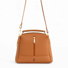 Velanzy Luxe Zipper Box Bag – Warm Tan Style