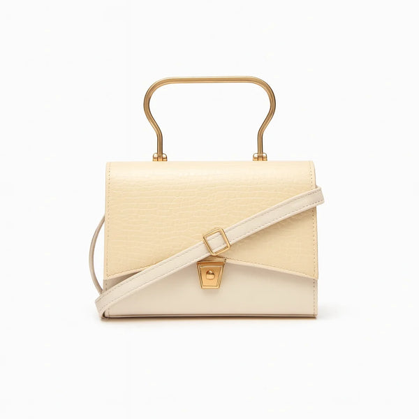 Velanzy Luxe Flap Satchel – Cream Cloud