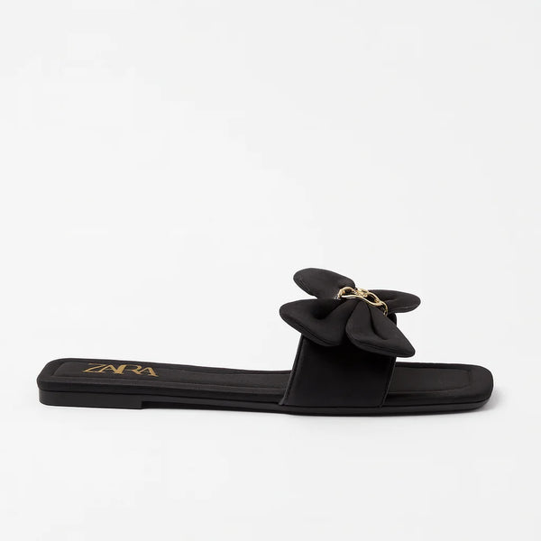 Luxe Satin Bow Slides – Premium Comfort in Elegant Design
