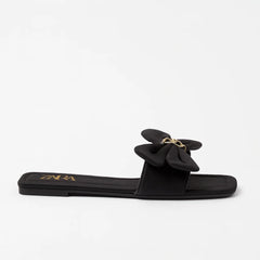 Luxe Satin Bow Slides – Premium Comfort in Elegant Design