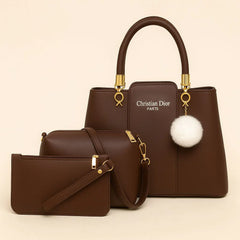 Christian Dior Inspired 3-Pcs Shoulder Bag – Premium Quality Large Size with Unique Handle