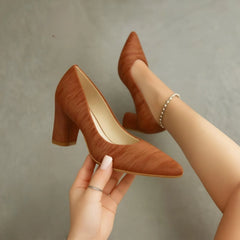 Elegant Block Heel Court Shoes for Women – Comfortable Formal Heels