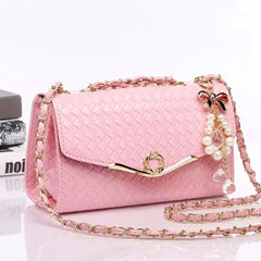 Imported Chain-Belt Crossbody Bag