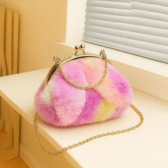 Imported Fluffy Fur Crossbody Bag for Girls – Medium Size, Soft & Stylish