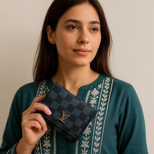 Louis Vuitton LV Design 3-Fold Ladies Wallet with Cardholder