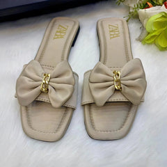 Luxe Satin Bow Slides – Premium Comfort in Elegant Design