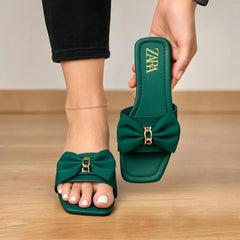 Luxe Satin Bow Slides – Premium Comfort in Elegant Design