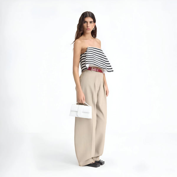 Velanzy Sleek Tab Flap Bag – Pure White Grace