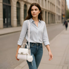 New Stylish Women’s Heavy Handbag with Long Belt