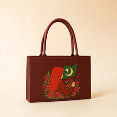 Pakistan Independence Day Tote Bag – Patriotic Hijabi Girl Design