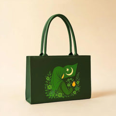 Pakistan Independence Day Tote Bag – Patriotic Hijabi Girl Design