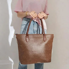 Premium Croc-Textured Tote Bag