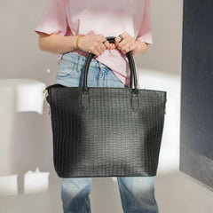 Premium Croc-Textured Tote Bag