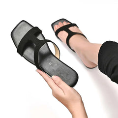 Velanzy Casual Rexine Slippers – Sleek Black Comfort