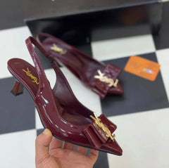 YSL Iconic Slingback Heels – Premium Comfort & Style (Sizes 36–42)