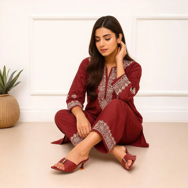 YSL Premium Quality Heels for Women – Black & Maroon