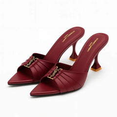 YSL Premium Quality Heels for Women – Black & Maroon