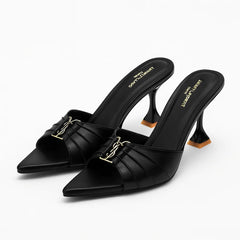 YSL Premium Quality Heels for Women – Black & Maroon