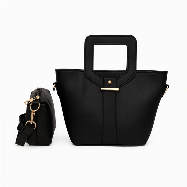 Velanzy Bold Square Tote – Midnight Black Edition