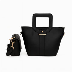 Velanzy Bold Square Tote – Midnight Black Edition