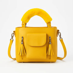 Velanzy Dual-Zip Handbag – Golden Sun Velvet