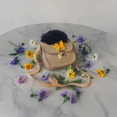Velanzy Mini Charm Bag – Sandy Beige Butterfly