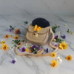 Velanzy Mini Charm Bag – Sandy Beige Butterfly
