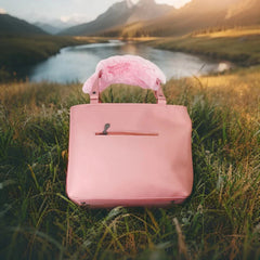 Velanzy Dual-Zip Handbag – Blush Petal Velvet