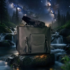 Velanzy Dual-Zip Handbag – Midnight Noir Velvet