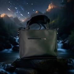 Velanzy Dual-Zip Handbag – Midnight Noir Velvet