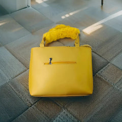 Velanzy Dual-Zip Handbag – Golden Sun Velvet