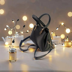 Velanzy Sleek Curve Tote – Midnight Black Elegance