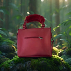 Velanzy Dual-Zip Handbag – Cherry Rouge Velvet