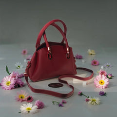 Velanzy Sleek Curve Tote – Wine Red Luxe