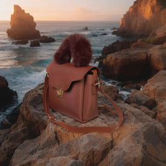 Velanzy Luxe Satchel – Mocha Brown Velvet