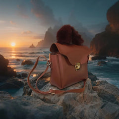 Velanzy Luxe Satchel – Mocha Brown Velvet